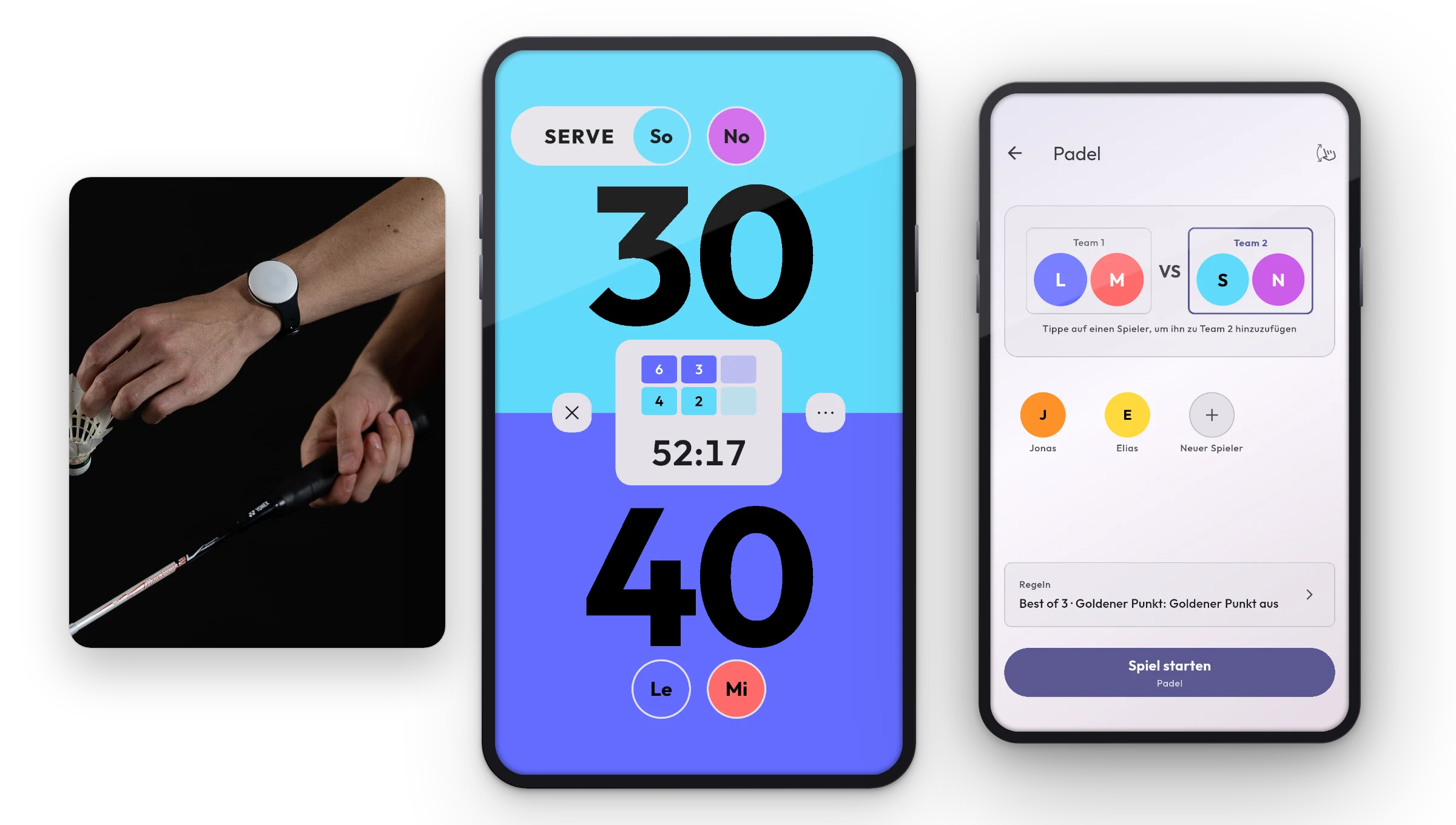 Klikkr Scoreboard mit Armband am Handgelenk