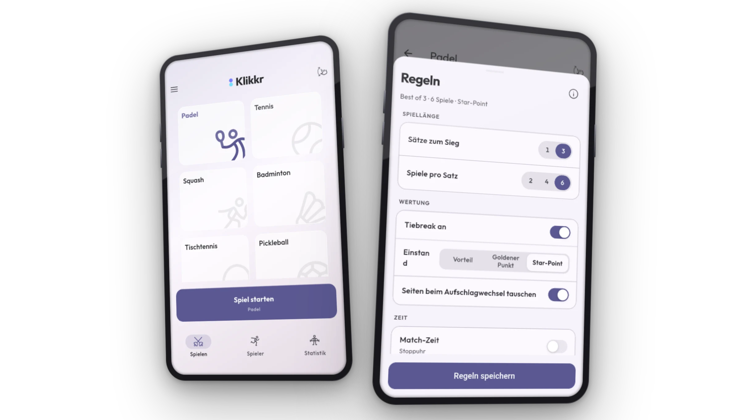 Regeln-Einstellungen der Klikkr App