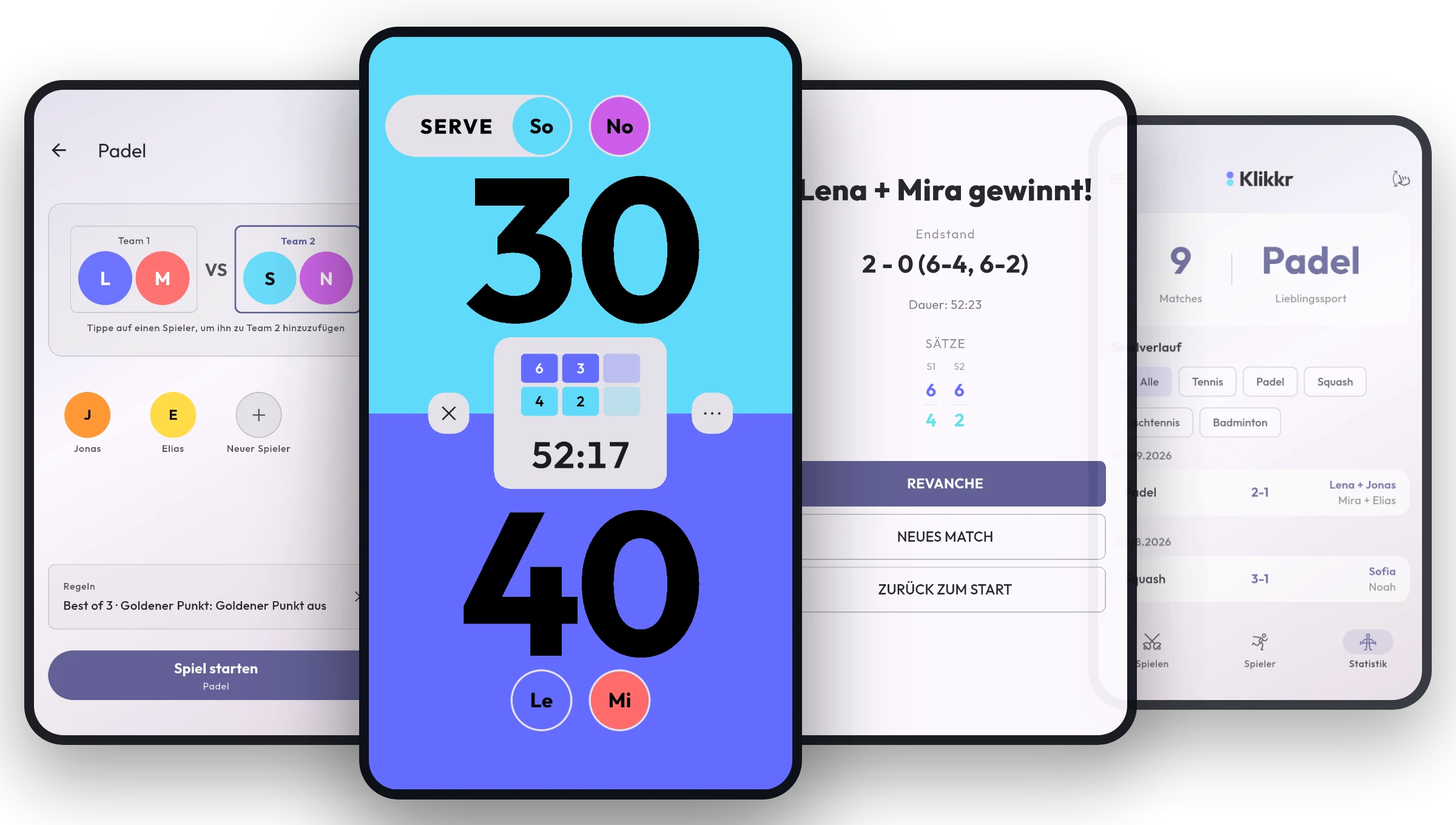 Der Ablauf eines Matches in der Klikkr App