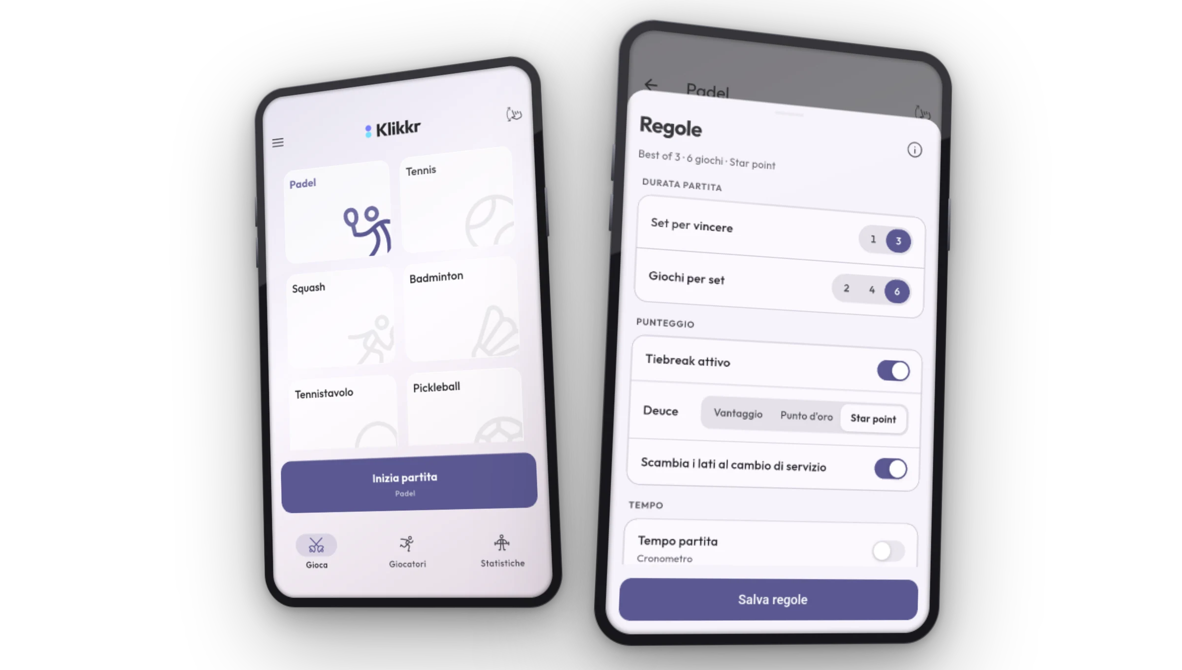 Impostazioni delle regole nell’app Klikkr